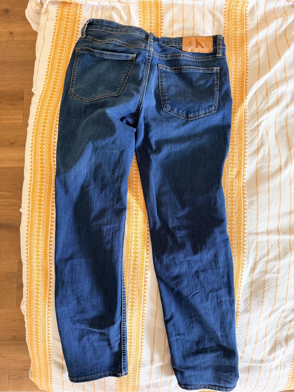 Calvin Klein mens slim Blue Straight-Leg Jeans